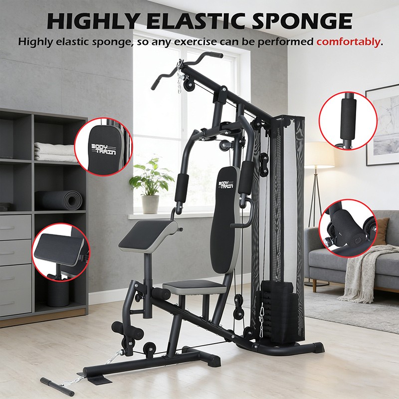 BodyTrain ES-422 Single Station Home Multi Gym 45kg Weight Stack - Image 9