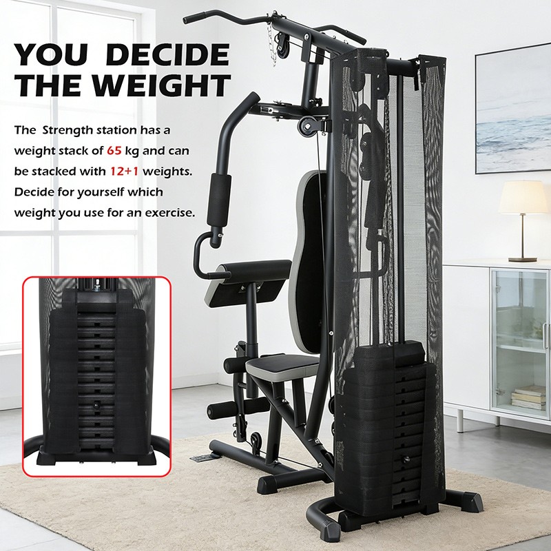 BodyTrain ES-422 Single Station Home Multi Gym 65kg Weight Stack - Image 7