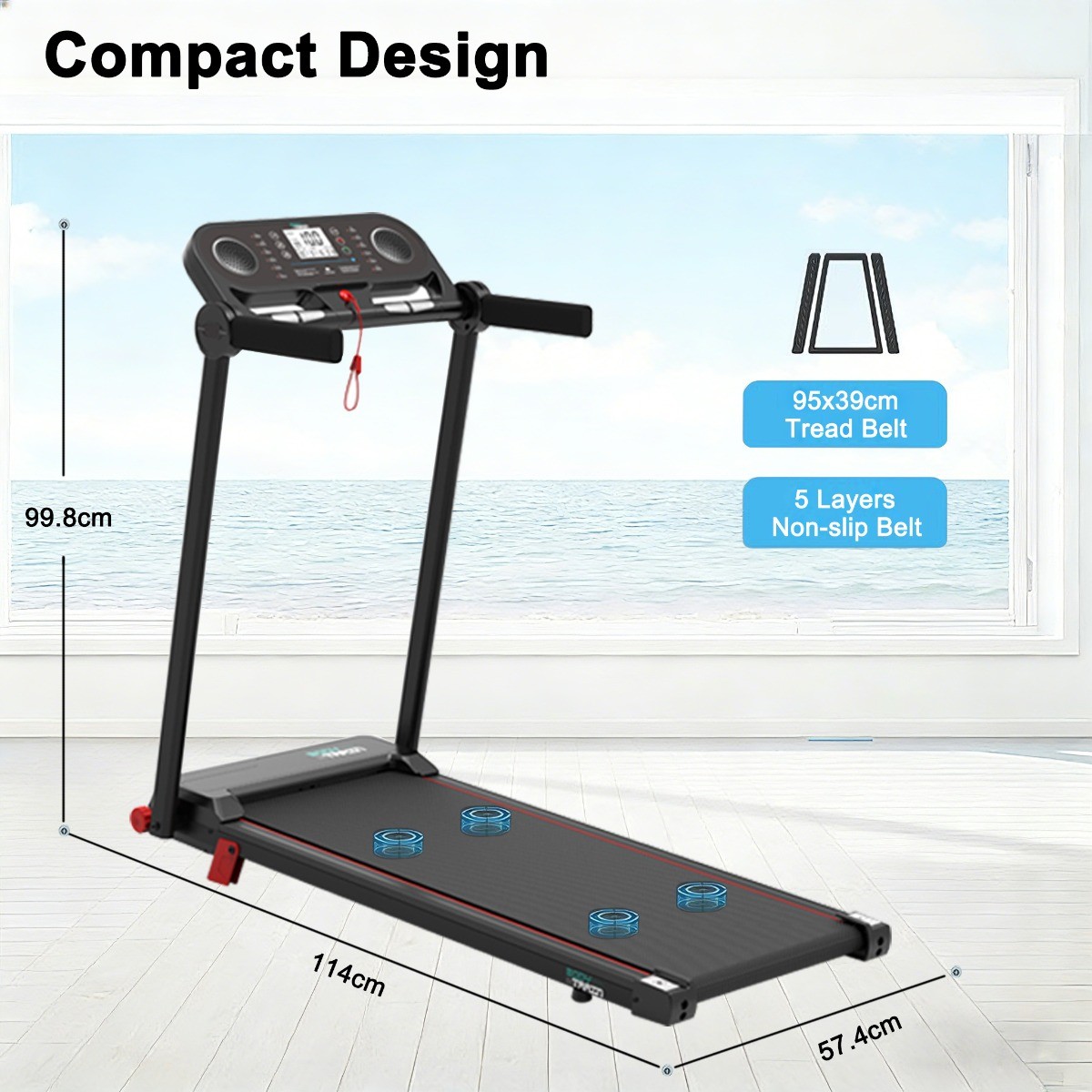 BodyTrain T-118 Motorised Folding Bluetooth Treadmill - Image 6