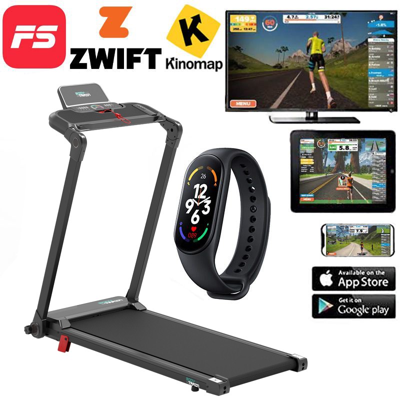Body Train 2-in-1 Folding Bluetooth Treadmill with Removable Laptop Desk - Image 2