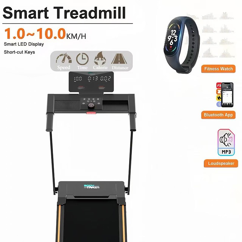 BodyTrain T853 Motorised Folding Bluetooth Treadmill - Image 5
