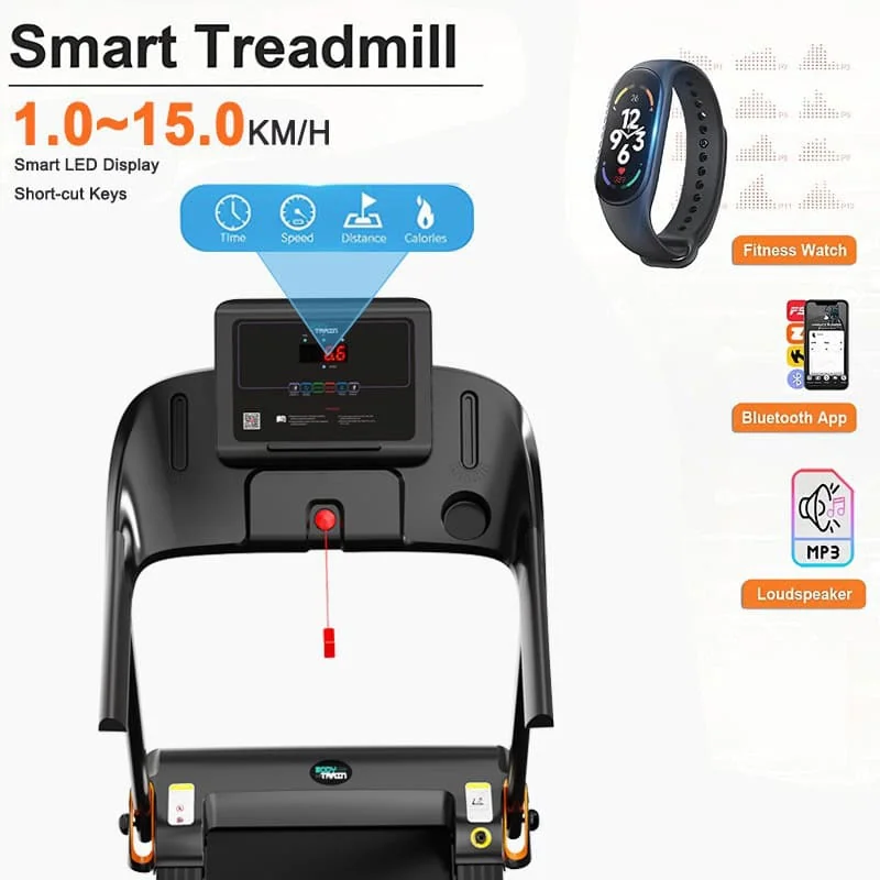 BodyTrain T150 Motorised Folding Bluetooth Treadmill - Image 5