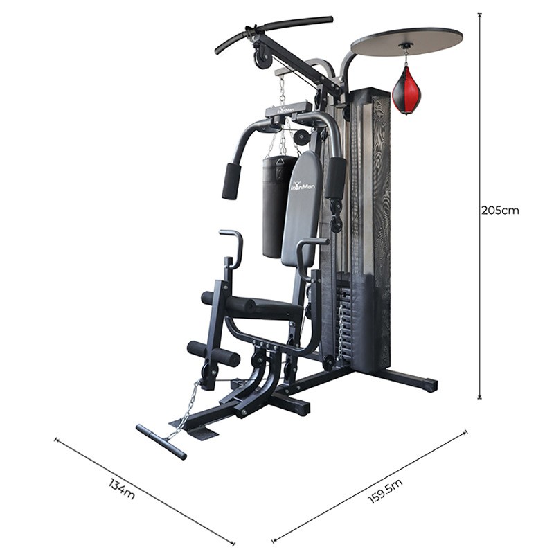 IronMan 3 Station Boxing Deluxe Home Multi Gym with 55kg Weight Stack - Image 3