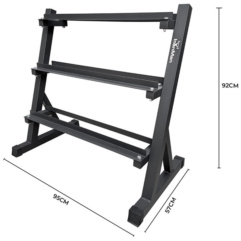 Hex Dumbbell 15kg-30kg Set & 3 Tier Rack Full Home Gym Weights Training Fitness - Image 6