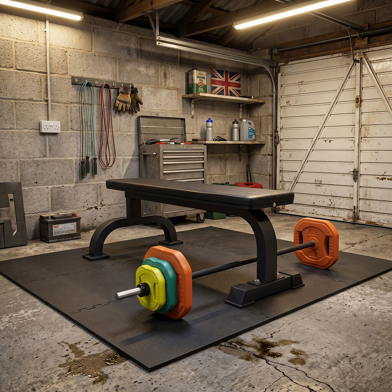 IronMan Flat Weight Training Bench & 30kg Pump Barbell Set