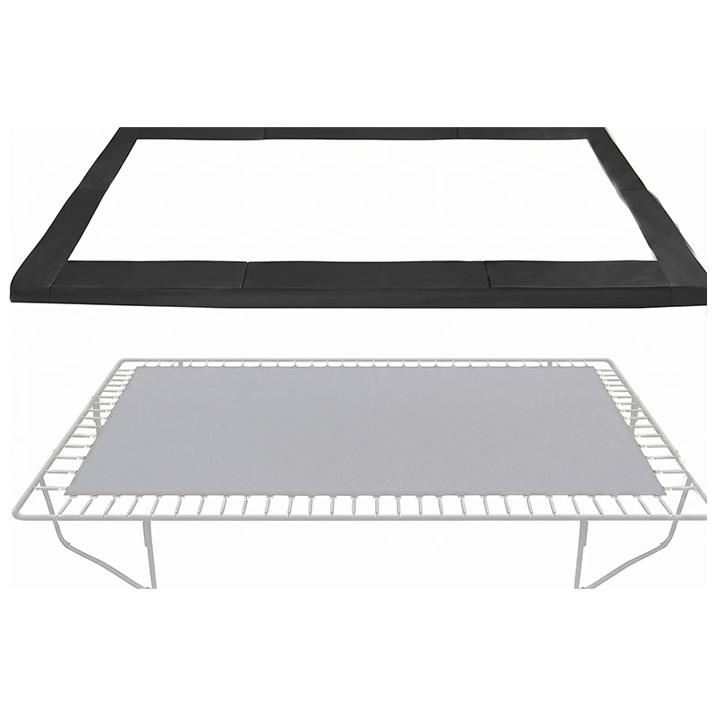Black rectangular trampoline spring padding